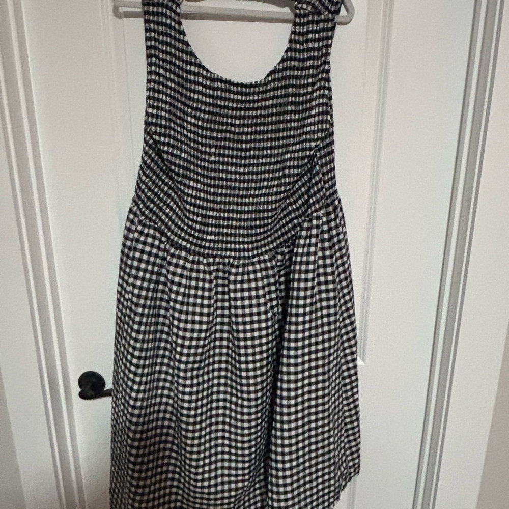 Black and White Gingham Sleeveless Women’s Dress - Picture 10 of 12